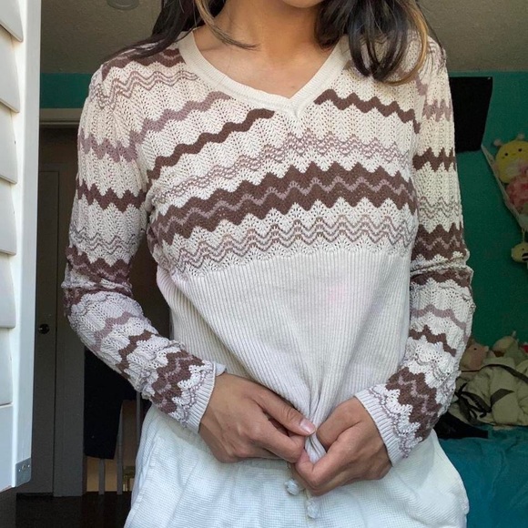 y2k chevron long sleeve - Picture 2 of 6